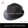 black polyester fedora hats with custom made logo band cheap for promotional